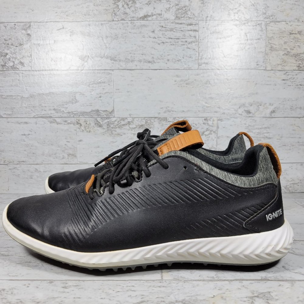 Puma Ignite PWRAdapt Waterproof Golf Shoes Black/Bronze Kid's Size 7C